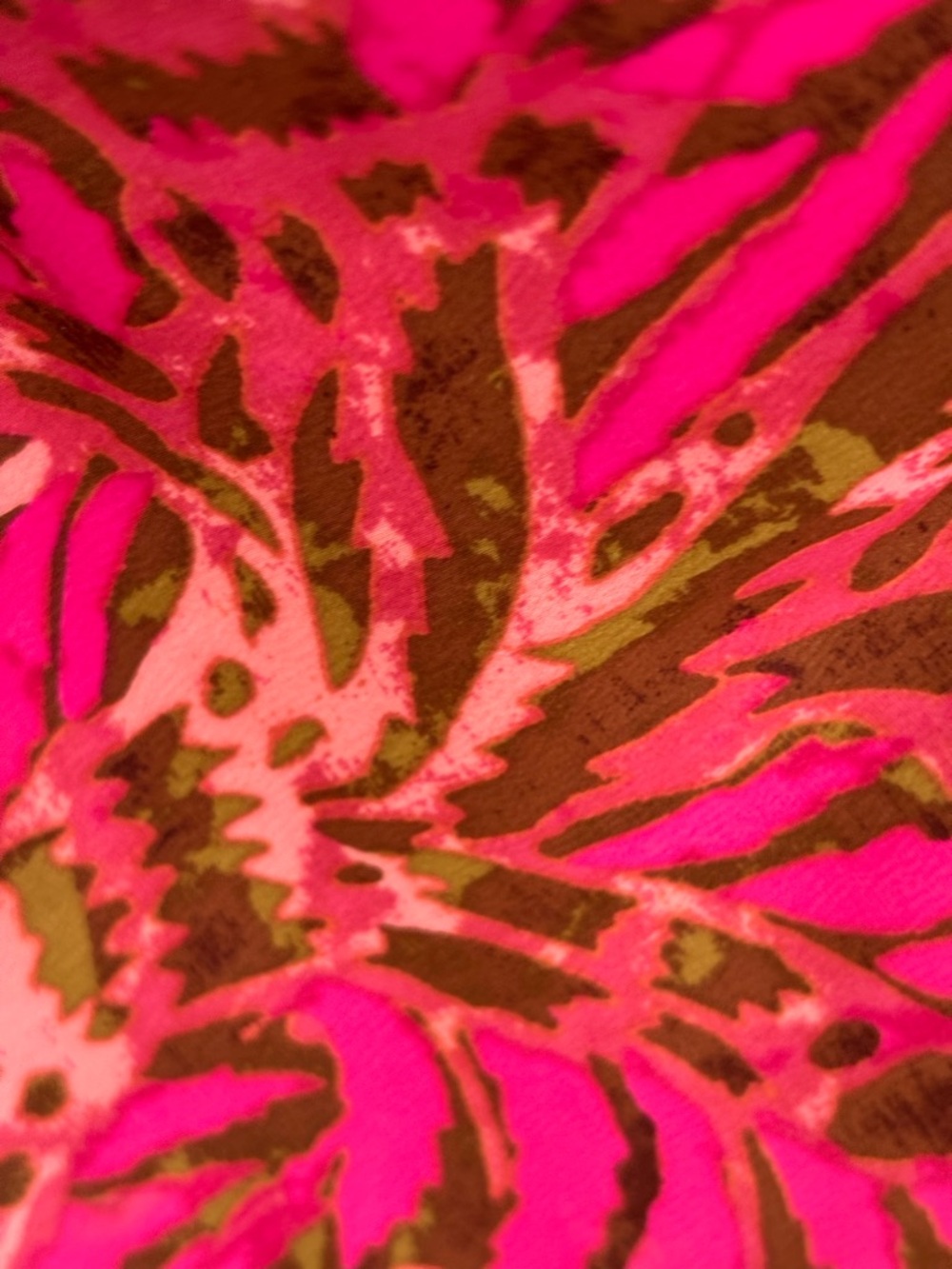 Urban Outfitters Summer Vacation Pink/Brown Patterned Scoop Neck Mini Slip Dress - Picture 9 of 9